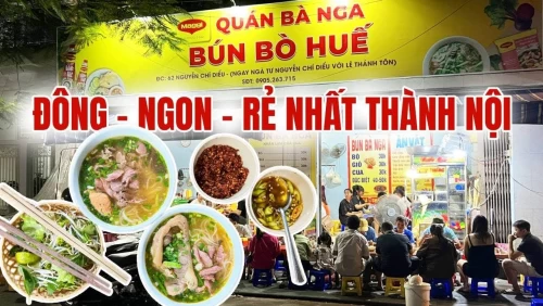 Bún bò Huế Bà Nga – Hương vị đêm xứ Huế níu chân thực khách