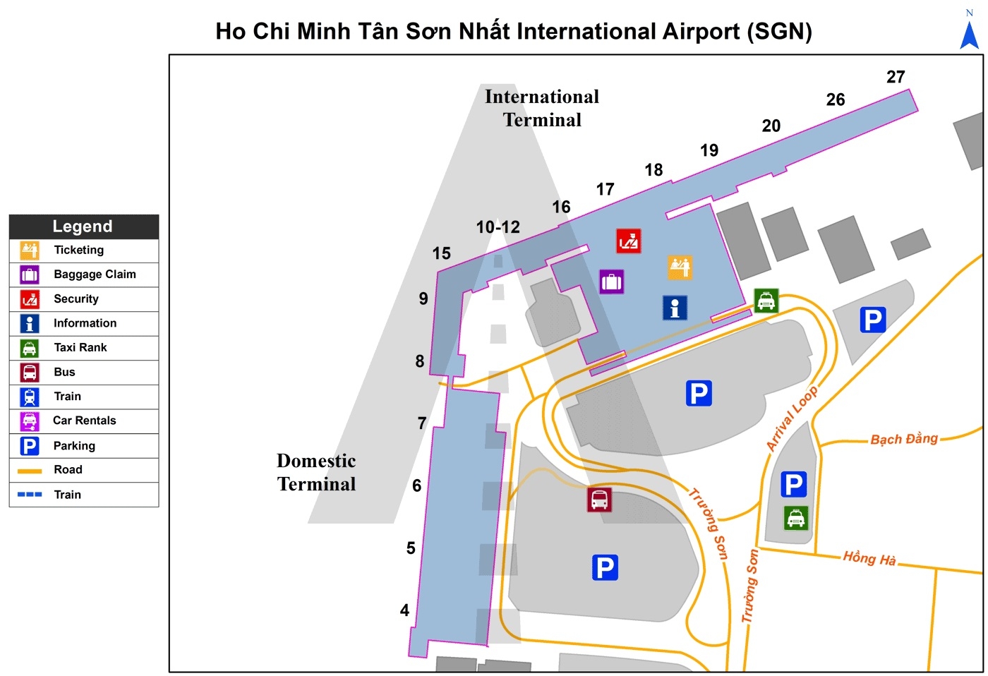 sơ đồ sân bay tân sơn nhất