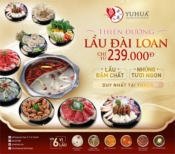 Yuhua – Thiên đường lẩu Đài Loan hiện đại giữa lòng Sài Gòn